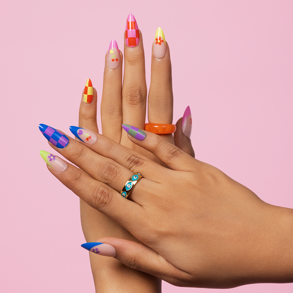 Colour Play | Long, Almond Press-On Nails