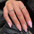 French Pink Tips - Long Almond | Casual Press on Nails