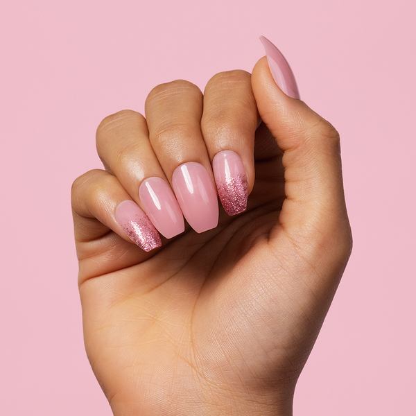 Pink Glitter Weekend | Long Coffin, Press-On Nails