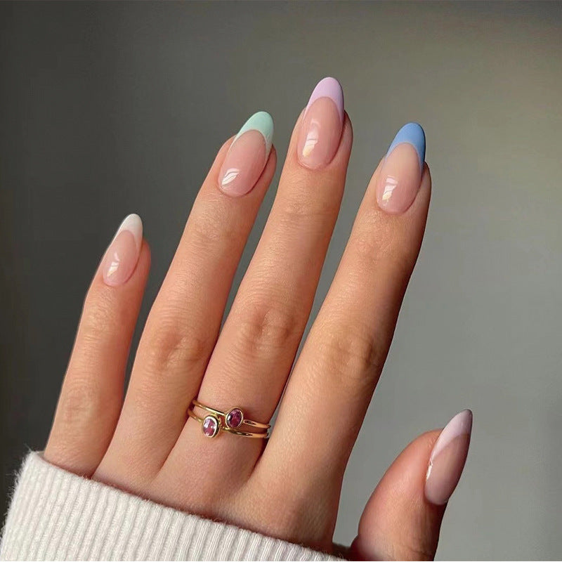 Pastel Multi Color French - Press On Nails