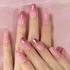 Pink Glitter Weekend | Long Coffin, Press-On Nails
