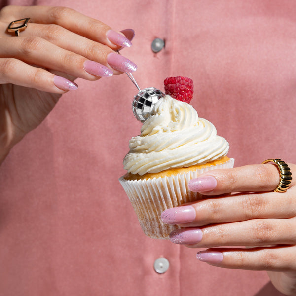Pixie Glitter | Medium Almond, Press on Nails