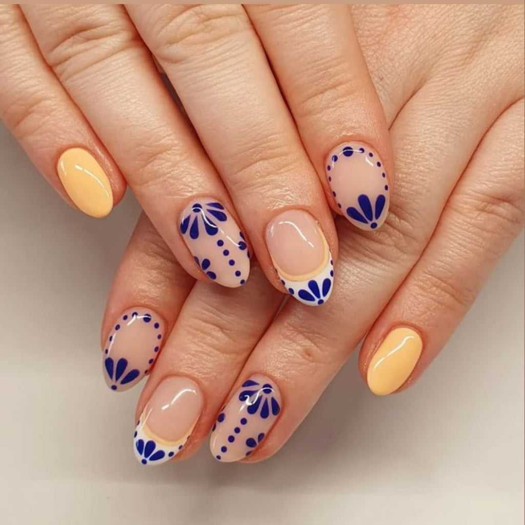 Trandy Nude Navratri Press on Nails