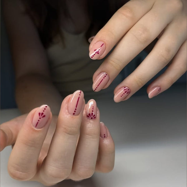 Trandy Nude Pink Navratri Press on Nails