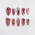 Trandy Nude Pink Cateye Navratri Press on Nails