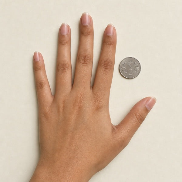 Sample fingers photo with coin for scale
